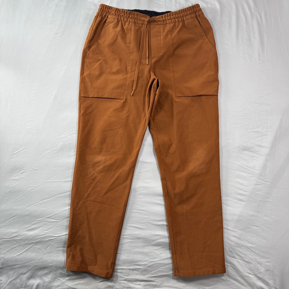 Lululemon Bowline Pants Mens L Brown Utilitech Tapered Cargo Drawstring Stretch